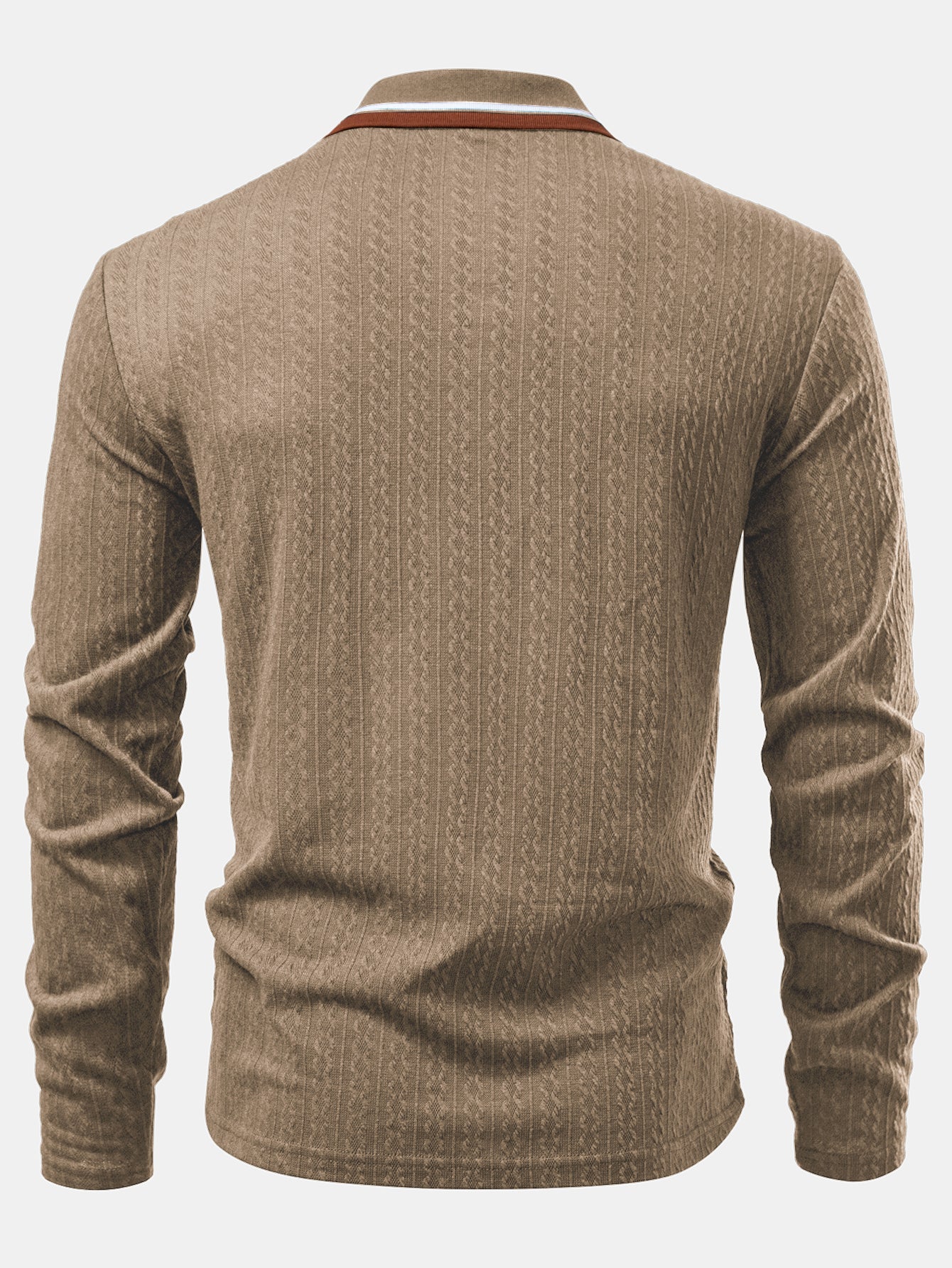 Jacob | Long Sleeve Twist Jacquard Polo Shirt