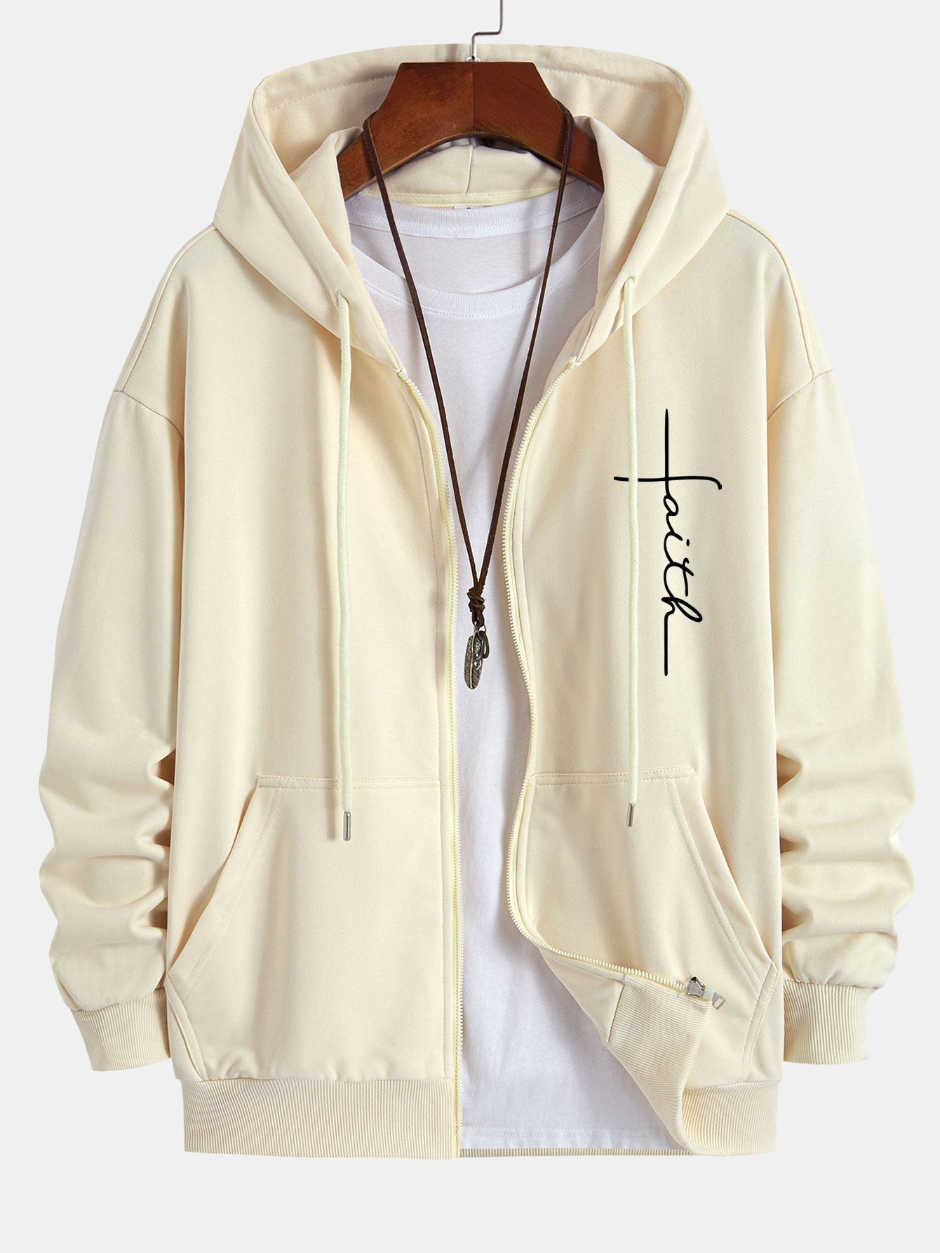 Julián® | Faith Print Relax Fit Zip Hoodie