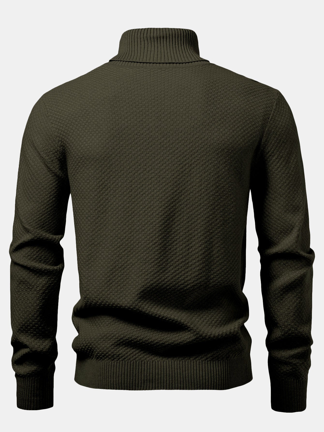 Amaro® | Checkerboard Textured Turtle Neck Sweater