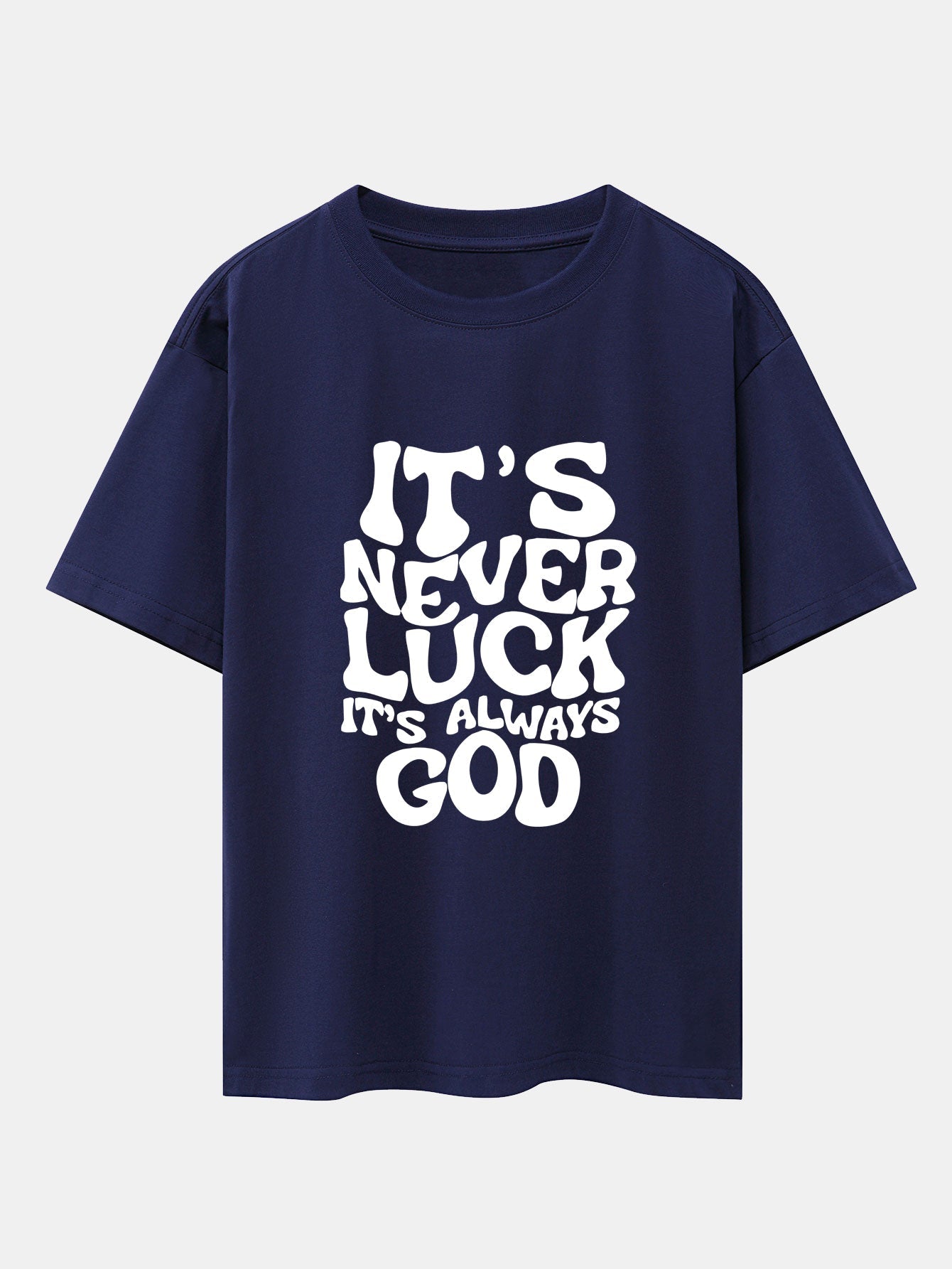 Dolores® | God Slogan Print Drop Shoulder Oversize T-Shirt