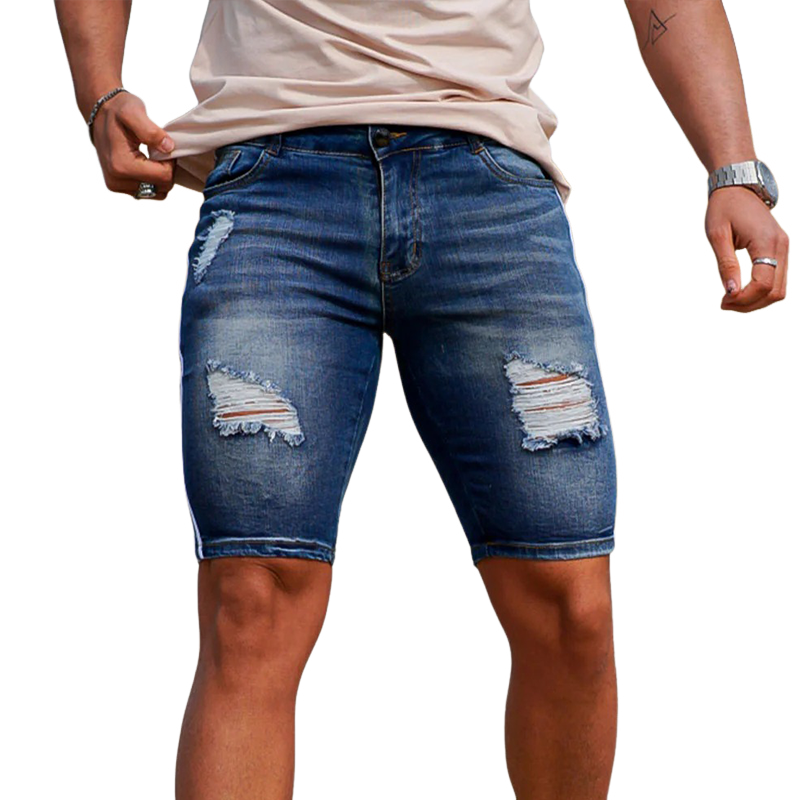 Gerald | Men'S Ripped Sports Denim Shorts