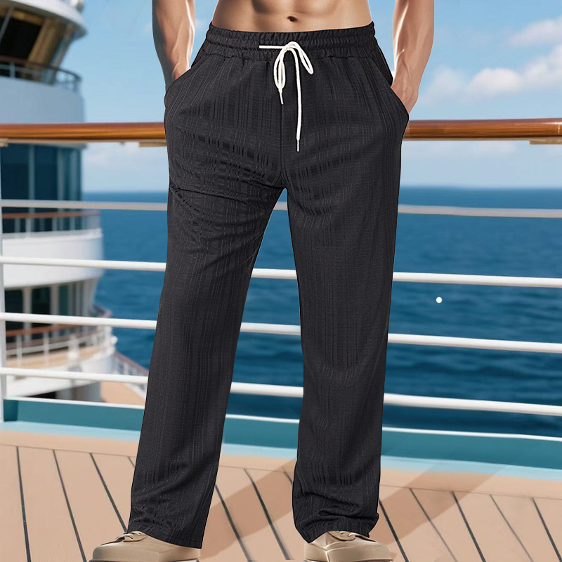 Jarrod | Men'S Textured Drawstring Solid Color Casual Pants