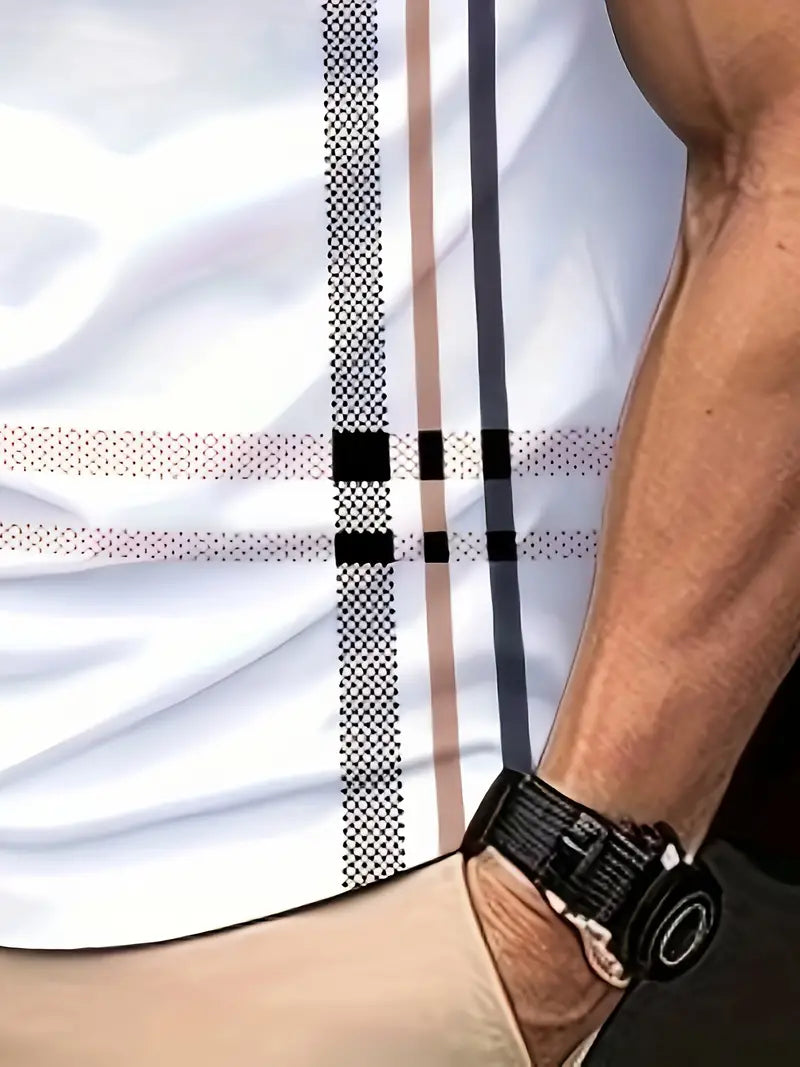 Lurdes® | Stylish Striped Short-Sleeved T-Shirt For Men