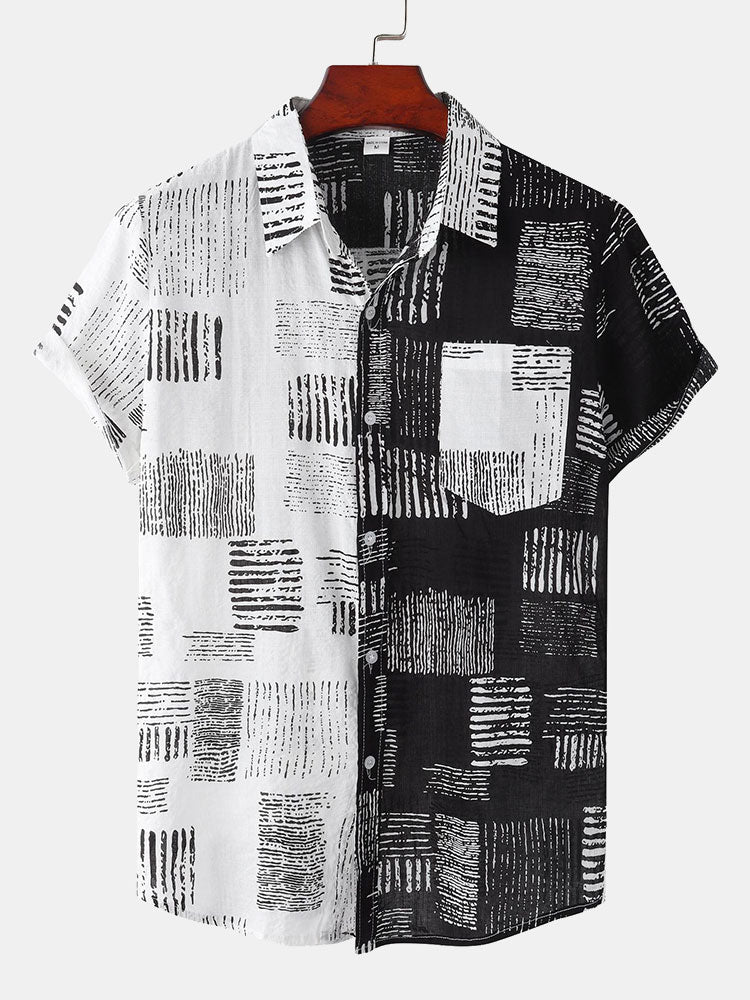 Ariel® | Two Tone Abstract Print Shirt