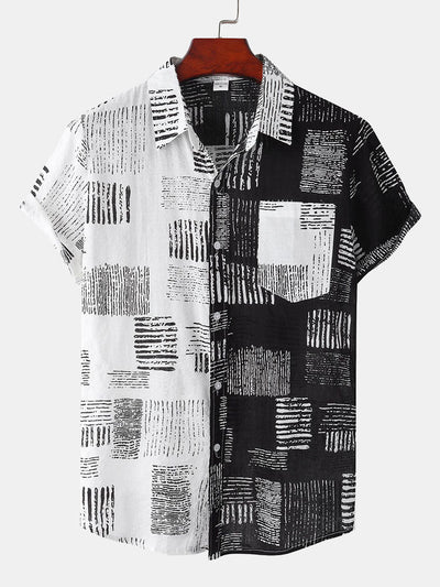 Ariel® | Two Tone Abstract Print Shirt