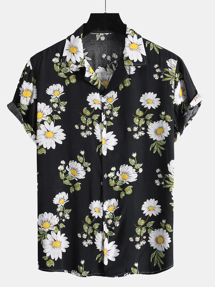 Arquipo® | Sunflower Print Revere Shirt