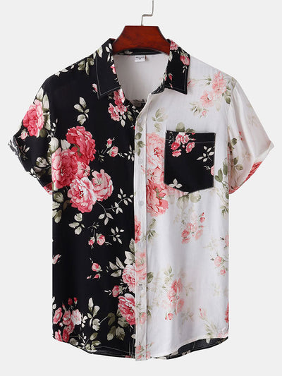 Tobias® | Two Tone Floral Print Shirt