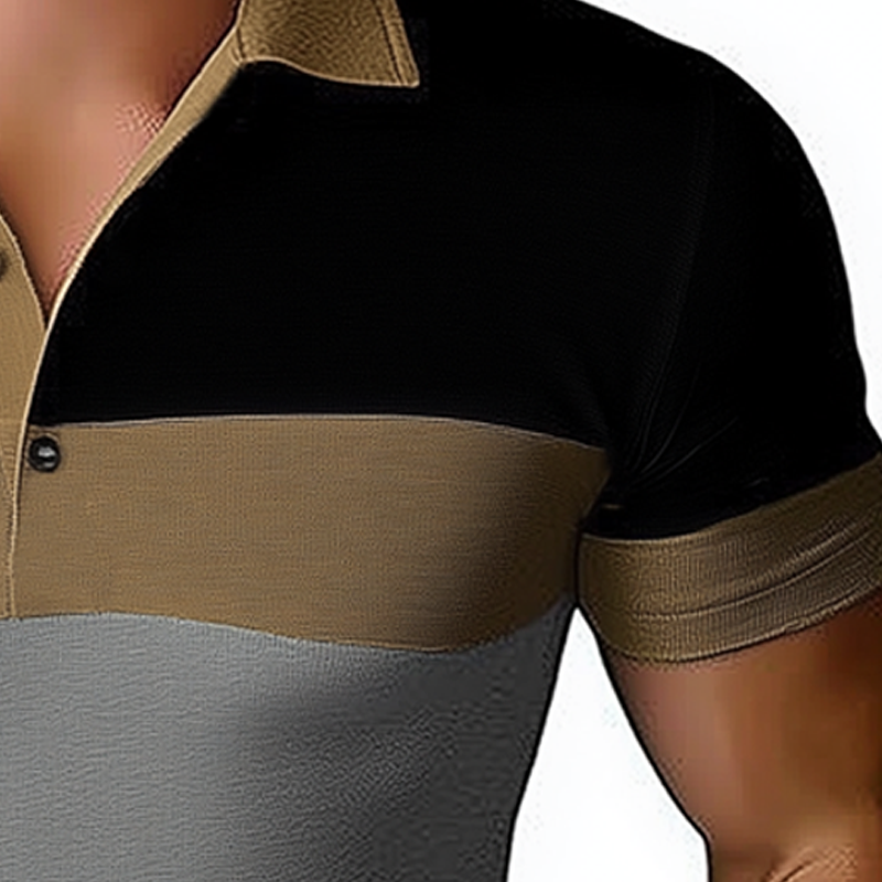 Rafael | Men'S Summer Business Colorblock Polo Collar Slim Fit T-Shirt