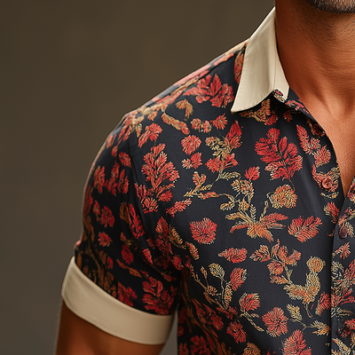 Shane | Men'S Summer Fashion Printed Cotton Blended Short Sleeve Shirt