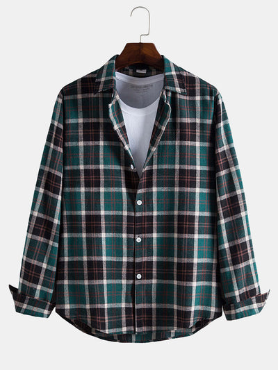 Arete® | Long Sleeve Plaid Button Through Shirt