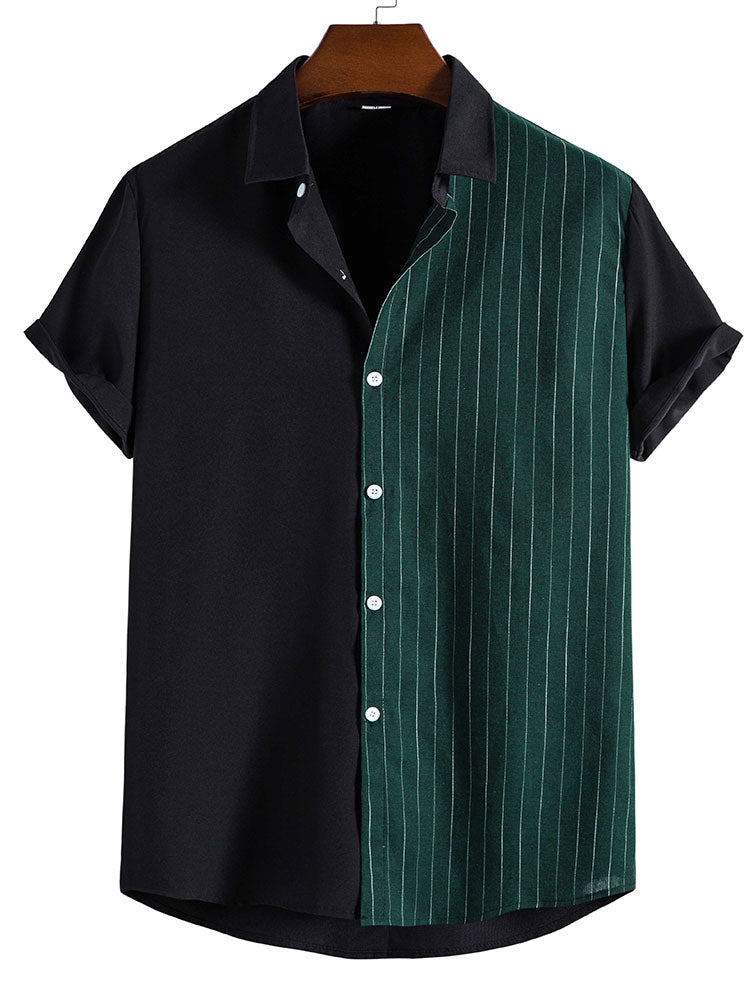 Aliaksei® | Contrast Striped Panel Shirt