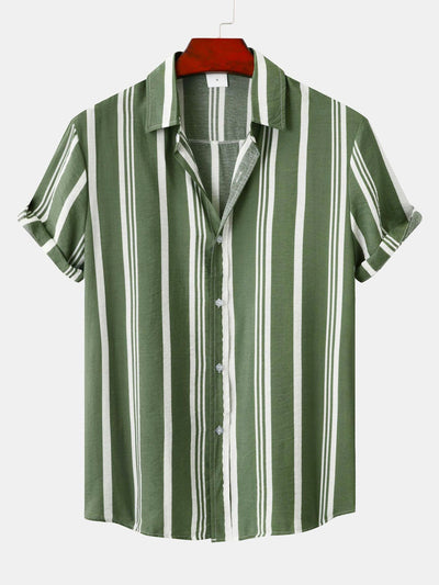 Arthus® | Stripe Print Button Up Shirt