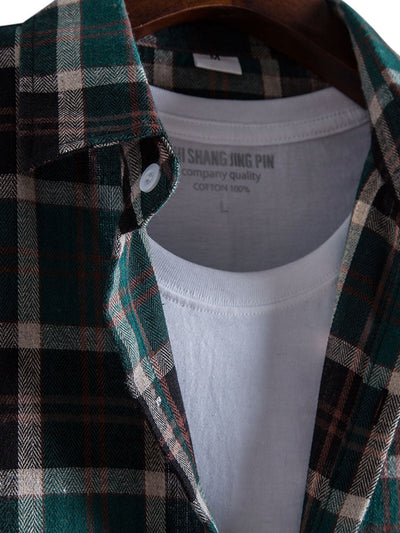 Arete® | Long Sleeve Plaid Button Through Shirt