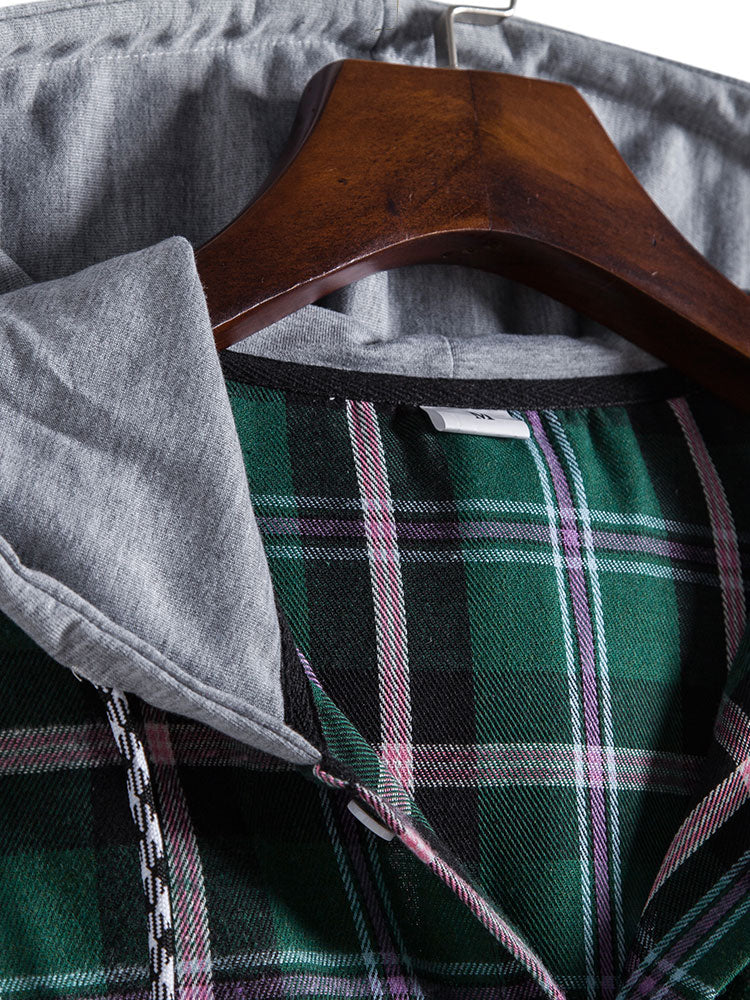 Alwyn® | Men Plaid Hooded Shirt