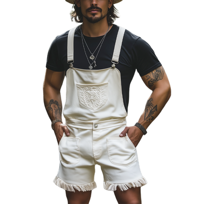 Pedro | Men'S Summer Fashion Embroidered Tassel Overalls
