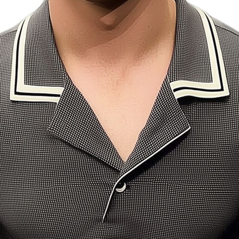 Rodolfo | Men'S Business Notch Lapel Stitching Short-Sleeved T-Shirt