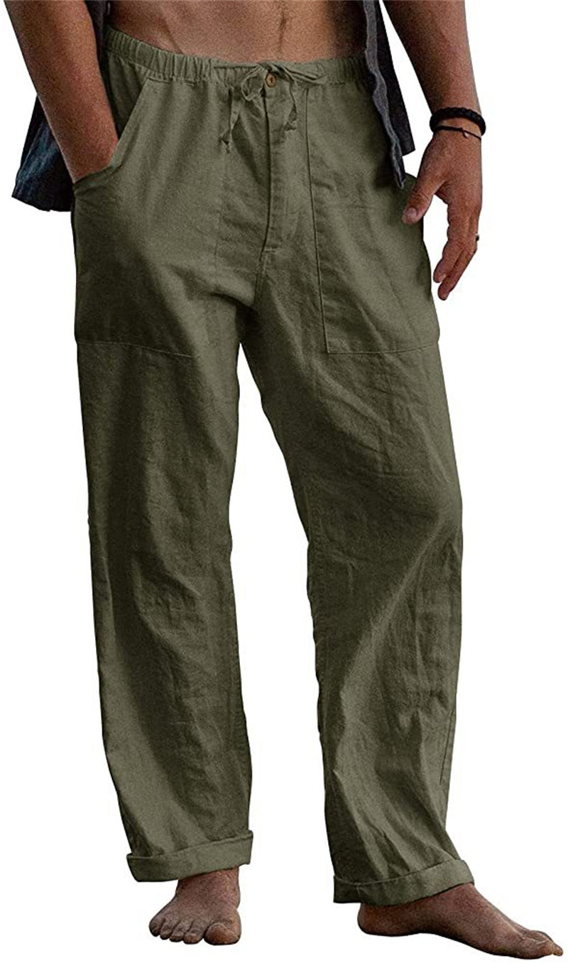 Hugo® | Straight Trousers Made Of Loose Cotton-Linen