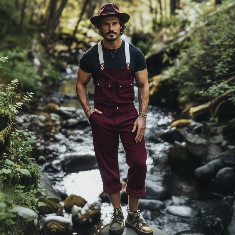 Pascual | Men'S Spring And Autumn Retro Multi-Pocket Overalls