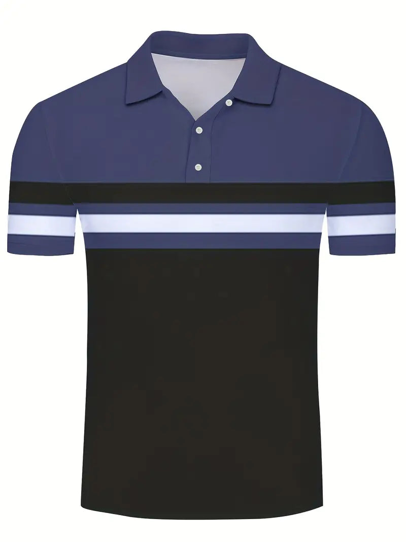 Lynn® | Casual, Trendy Striped Pattern Short-Sleeved Shirt For Men