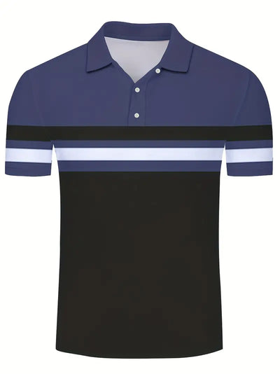 Lynn® | Casual, Trendy Striped Pattern Short-Sleeved Shirt For Men