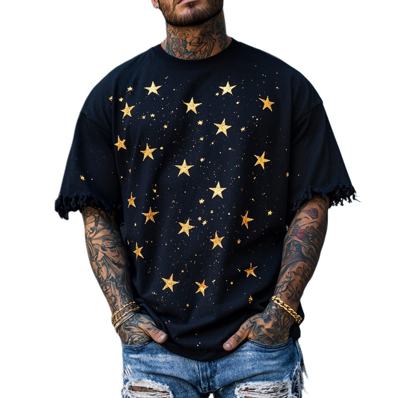Otto | Men'S Star Printed Round Neck Short Sleeve T-Shirt