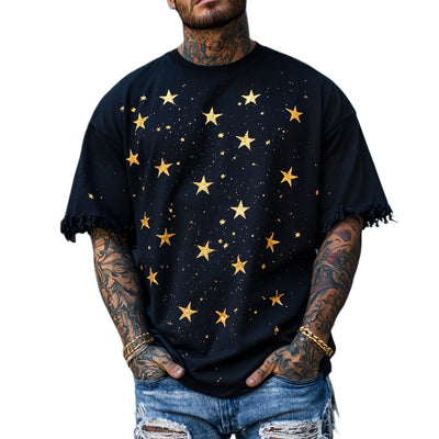 Otto | Men'S Star Printed Round Neck Short Sleeve T-Shirt