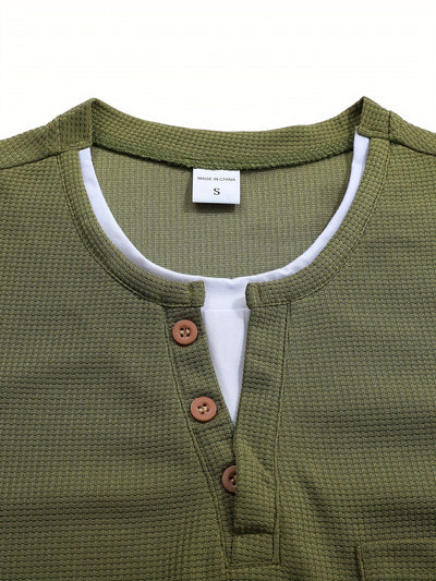 Isiah | Long-sleeved polo shirt with buttons and pocket