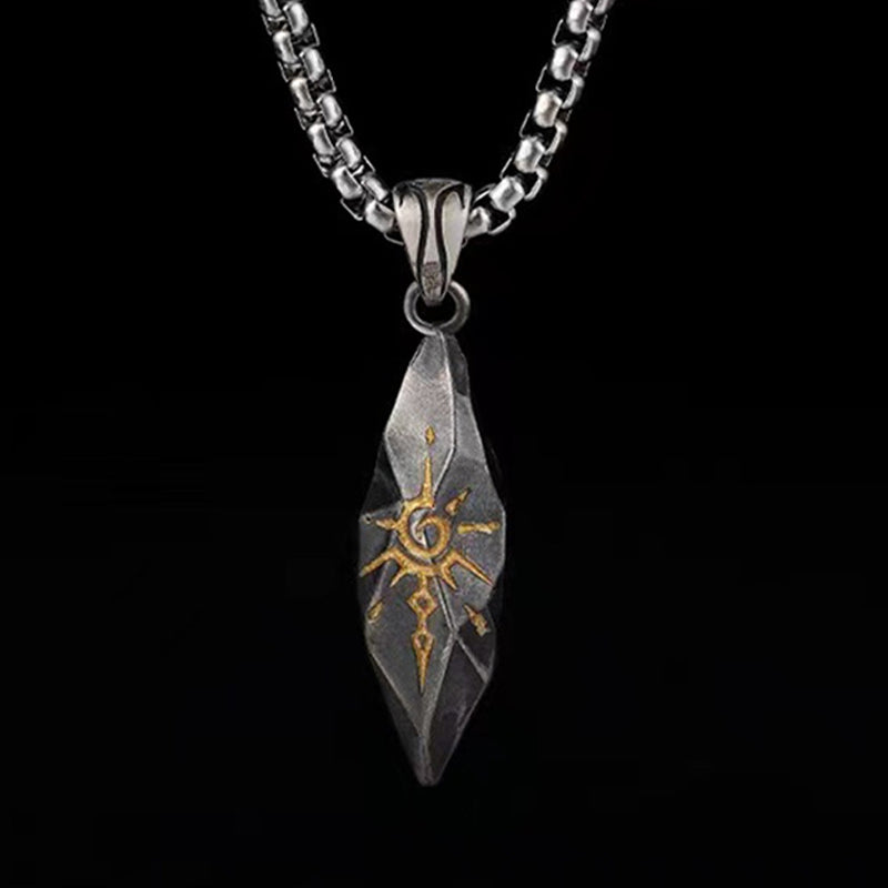 Luis | Men'S Vintage Fashion S925 Silver Wishing Stone Necklace