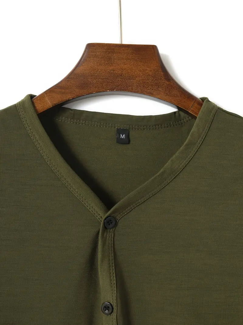 Ellis® | Solid, Casual V-Neck T-Shirt For Men