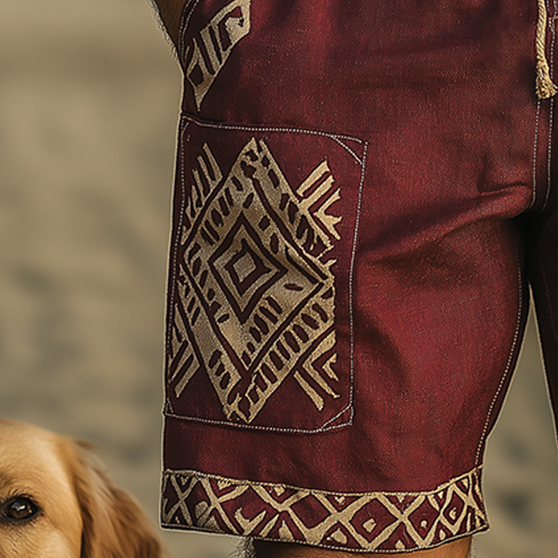 Ernesto | Men'S Summer Fashion Simple Printed Linen Casual Shorts