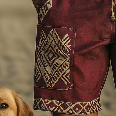 Ernesto | Men'S Summer Fashion Simple Printed Linen Casual Shorts