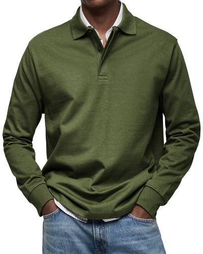 Adolfo® | Elegant Long Sleeved Polo Shirt