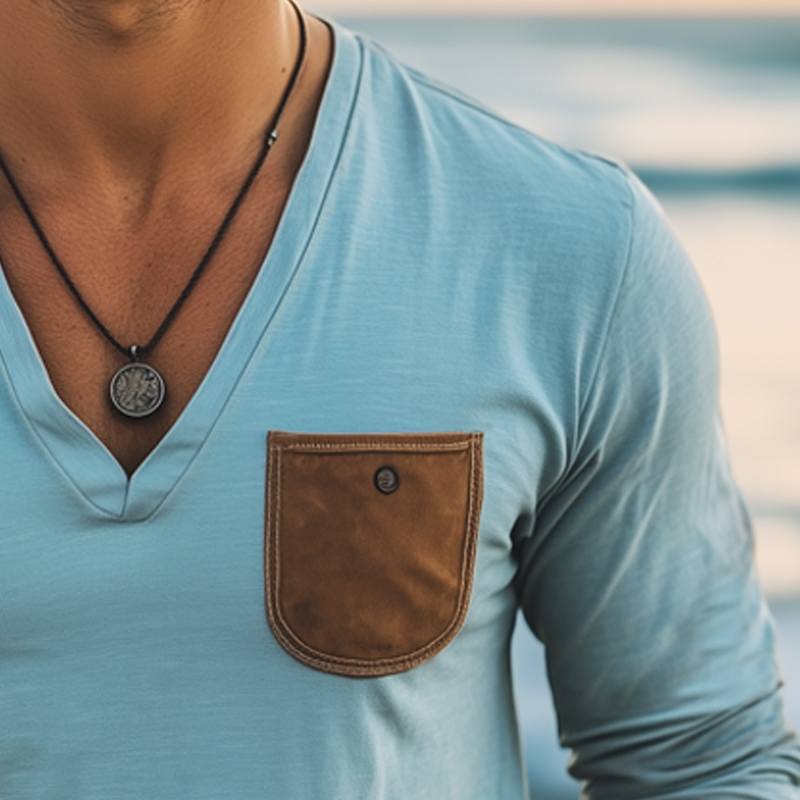 Ivan | Men'S Basic Deep V Neck Cotton Long Sleeve T-Shirt