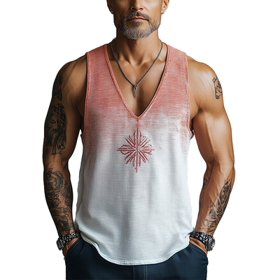 Chandler | Men'S Summer Fashion Gradient Print Waffle Tank Top