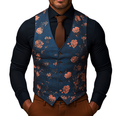 Brandon | Men'S Retro Casual Printed Suit Vest
