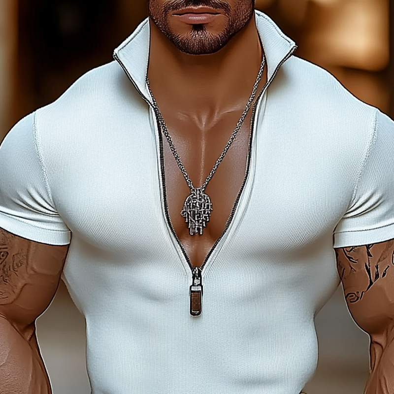 Sheldon | Men'S Solid Stretch Lapel Short Sleeve Polo Shirt