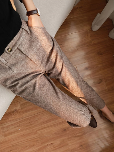 Jedediah® | Fitted Herringbone Pants