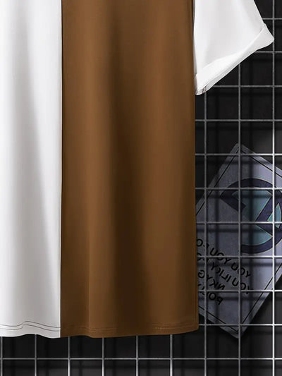 Silas® | Stylish color block t-shirt with short sleeves and a crew neck