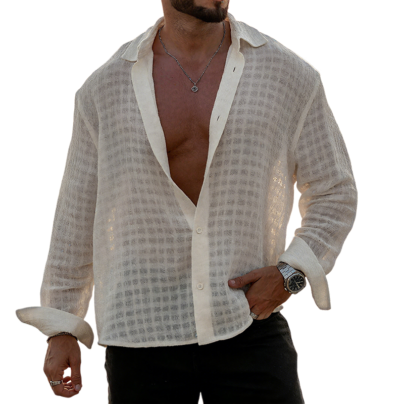 Bob | Men'S Retro Casual Plaid Loose Lapel Long Sleeve Shirt