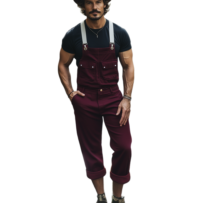 Pascual | Men'S Spring And Autumn Retro Multi-Pocket Overalls