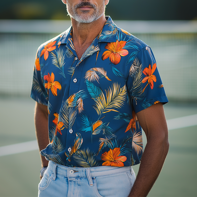 Israel | Men'S Summer Fashion Polyester Blended Printed Short Sleeve Shirt