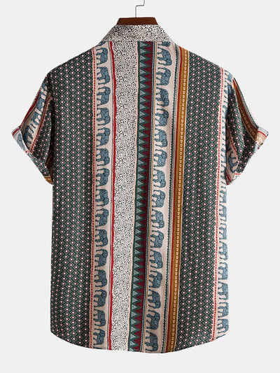 Yosef® | Elephant Geometric Print Shirt