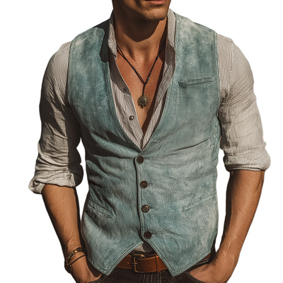 Corey | Men'S Retro Casual High Quality Washed Denim Vest