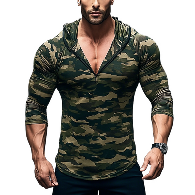 Aldo | Men'S Camouflage Print Outdoor Long Sleeve Hoodie