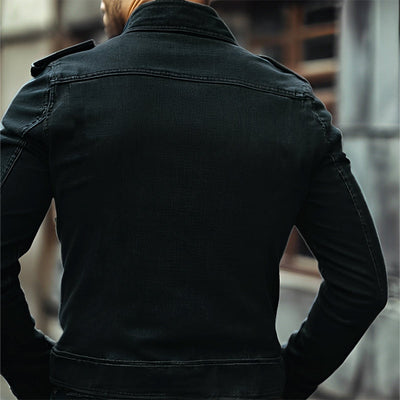 Men's Vintage Stand Collar Denim Jacket
