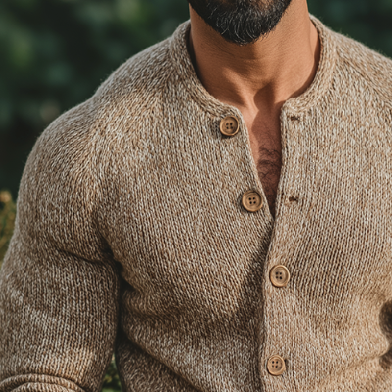 Men's Vine Casalnit Collarless Btn-Down Shirt Cardigan