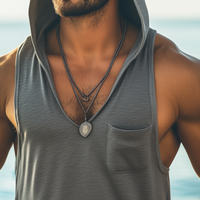 Jordan | Men'S Summer Basic Cotton Deep V Neck Hooded Tank Top