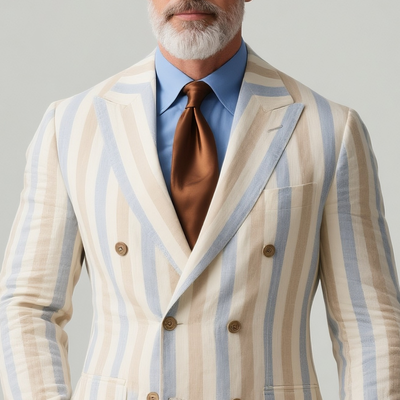 Tom | Men'S Striped Peak Lapel Double Breasted Casual Blazer