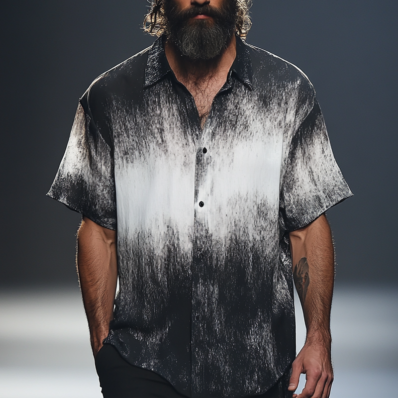 Fred | Men'S Casual Gradient Print Short Sleeve Shirt
