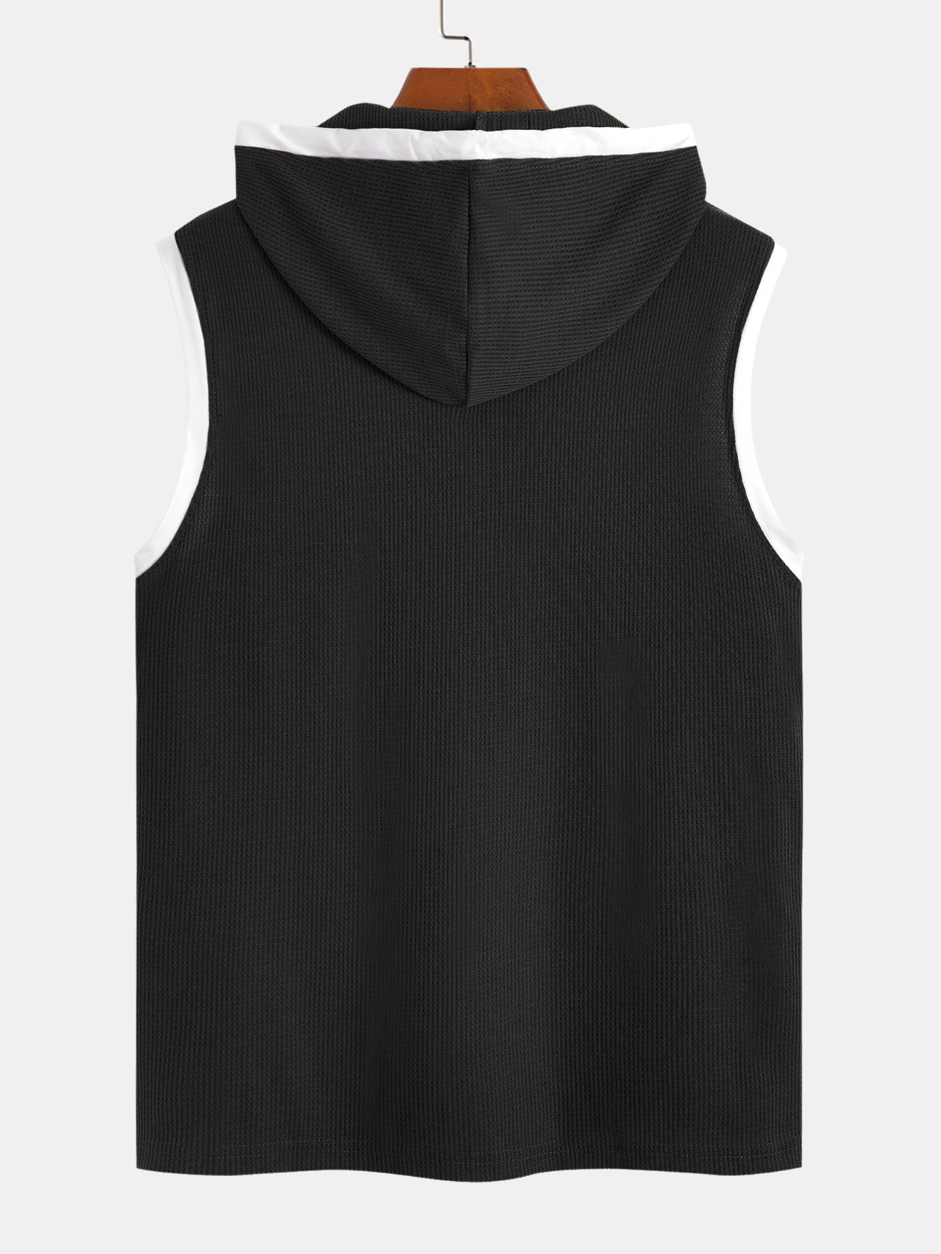 Edmundo® | Contrast Waffle Half Open Hooded Vest